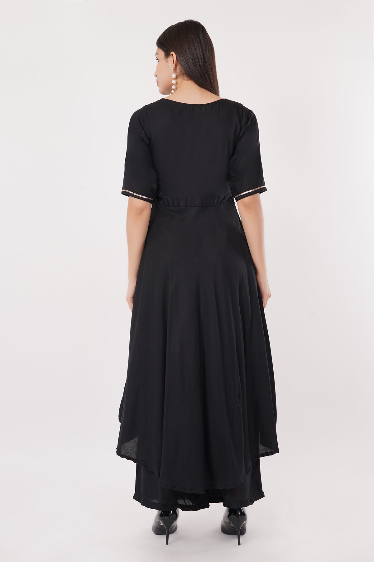 Black Gota Patti Anarkali Set