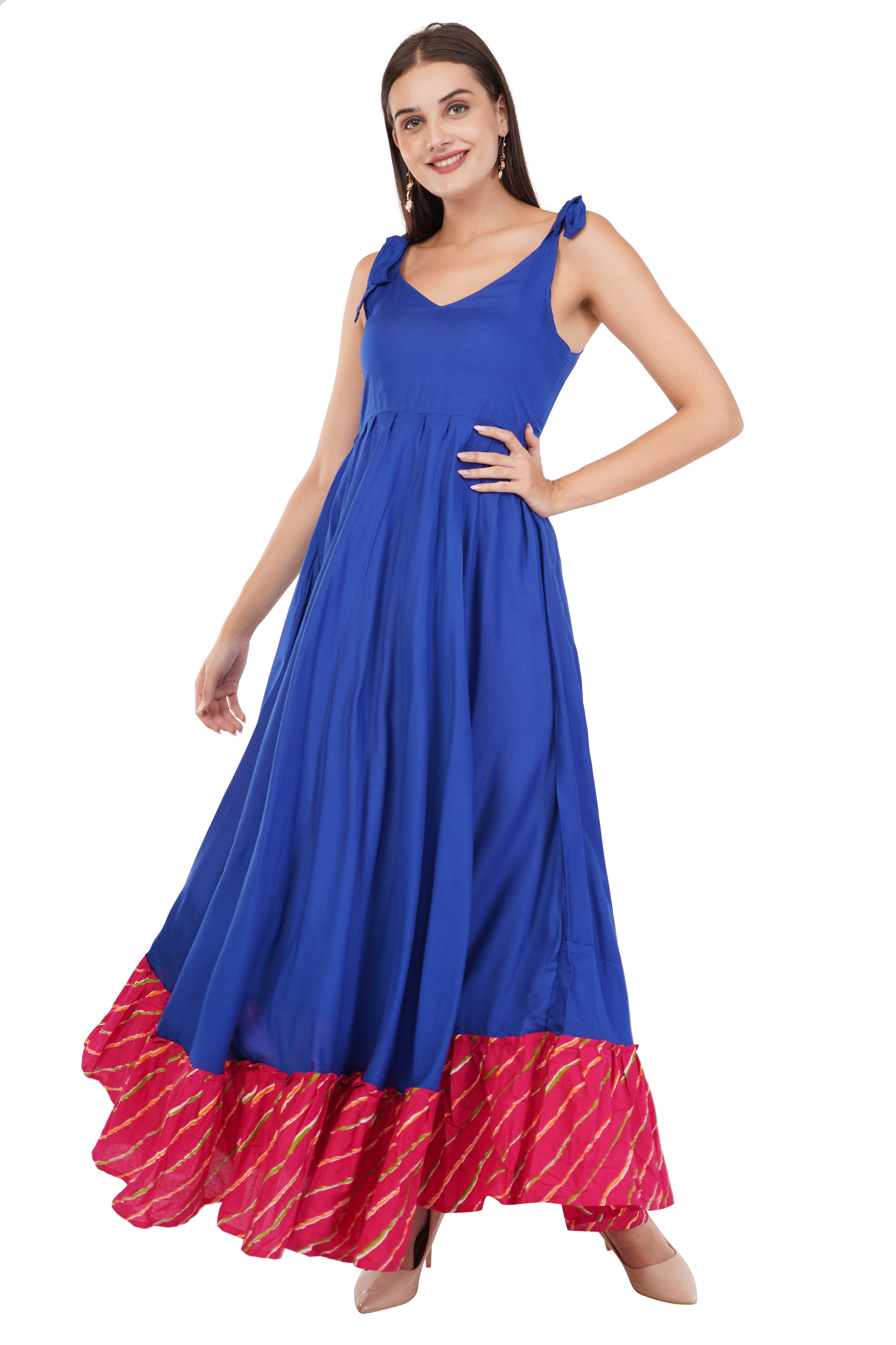 Blue Leheriya Gown