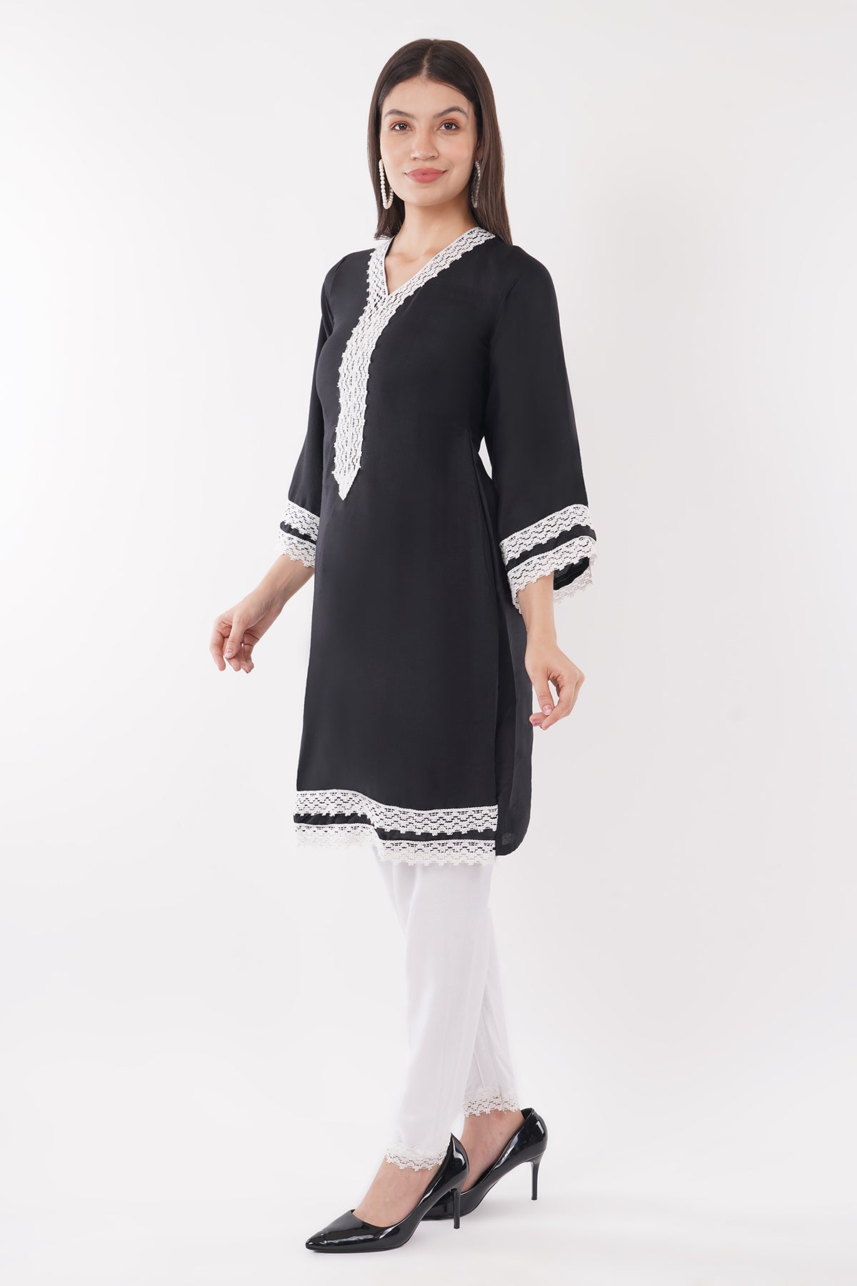 Black Pakistani Style Kurta Set