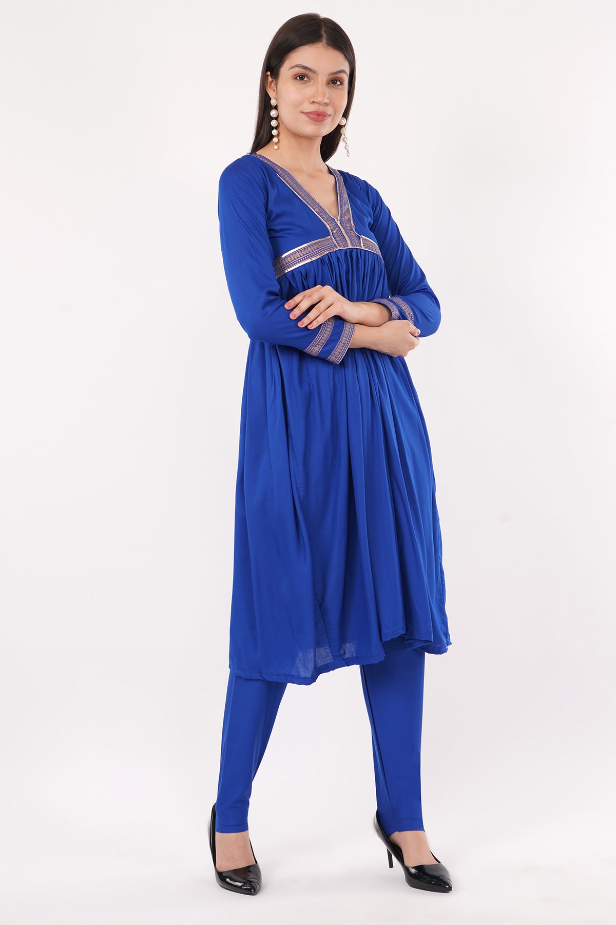 Royal Blue Alia Style Kurta Set