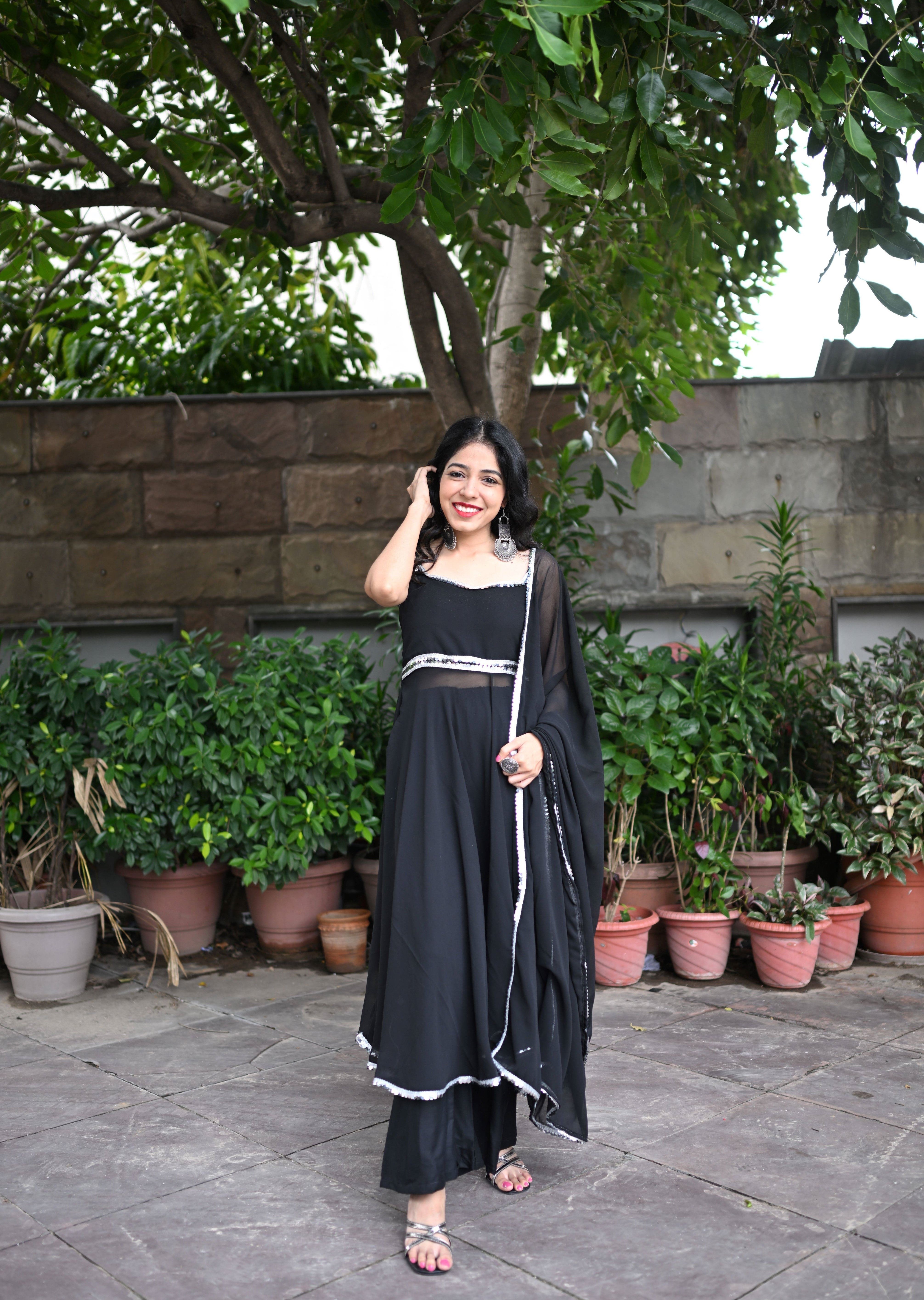 Aadhya Black Anarkali Suit