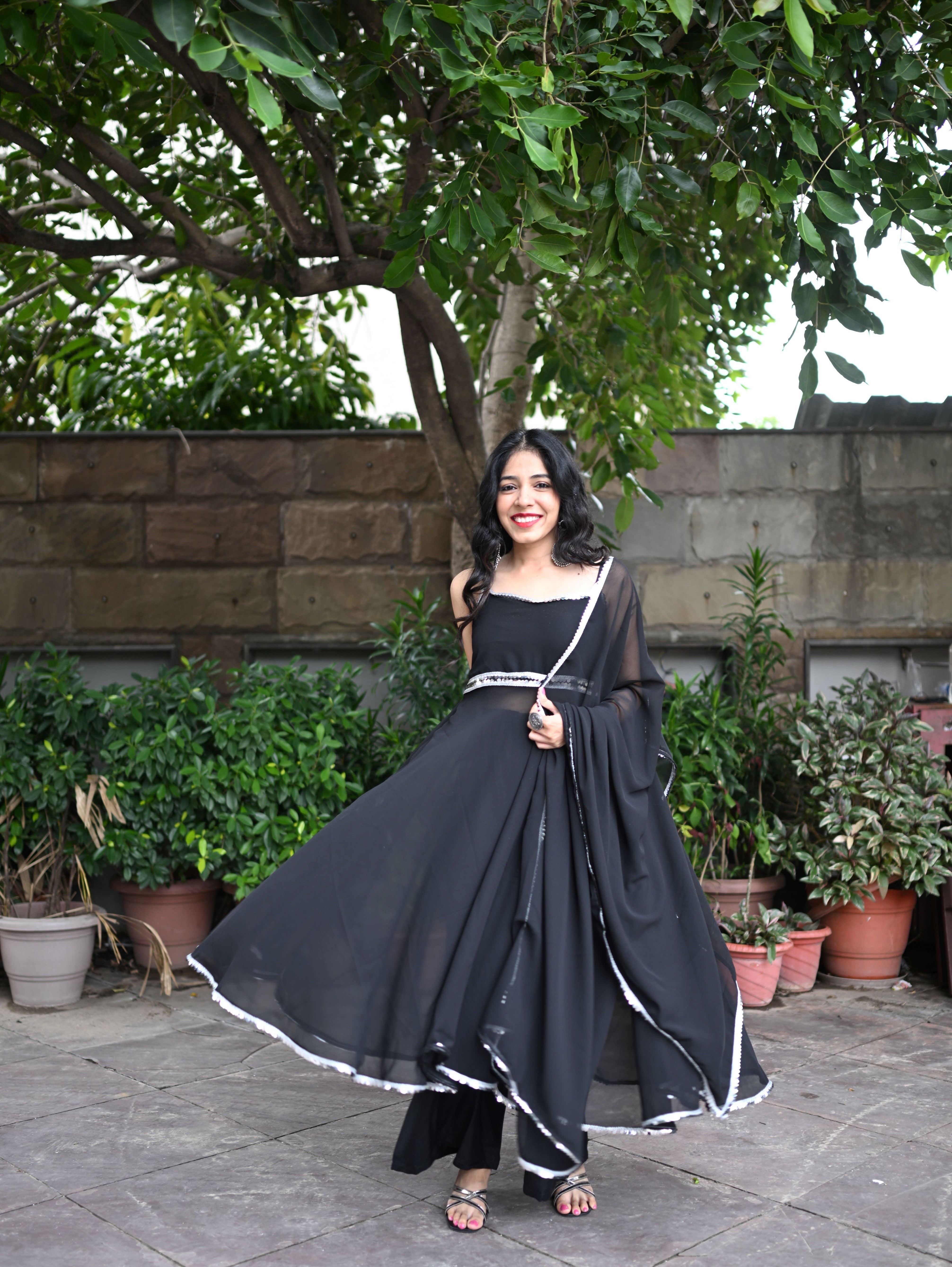 Aadhya Black Anarkali Suit