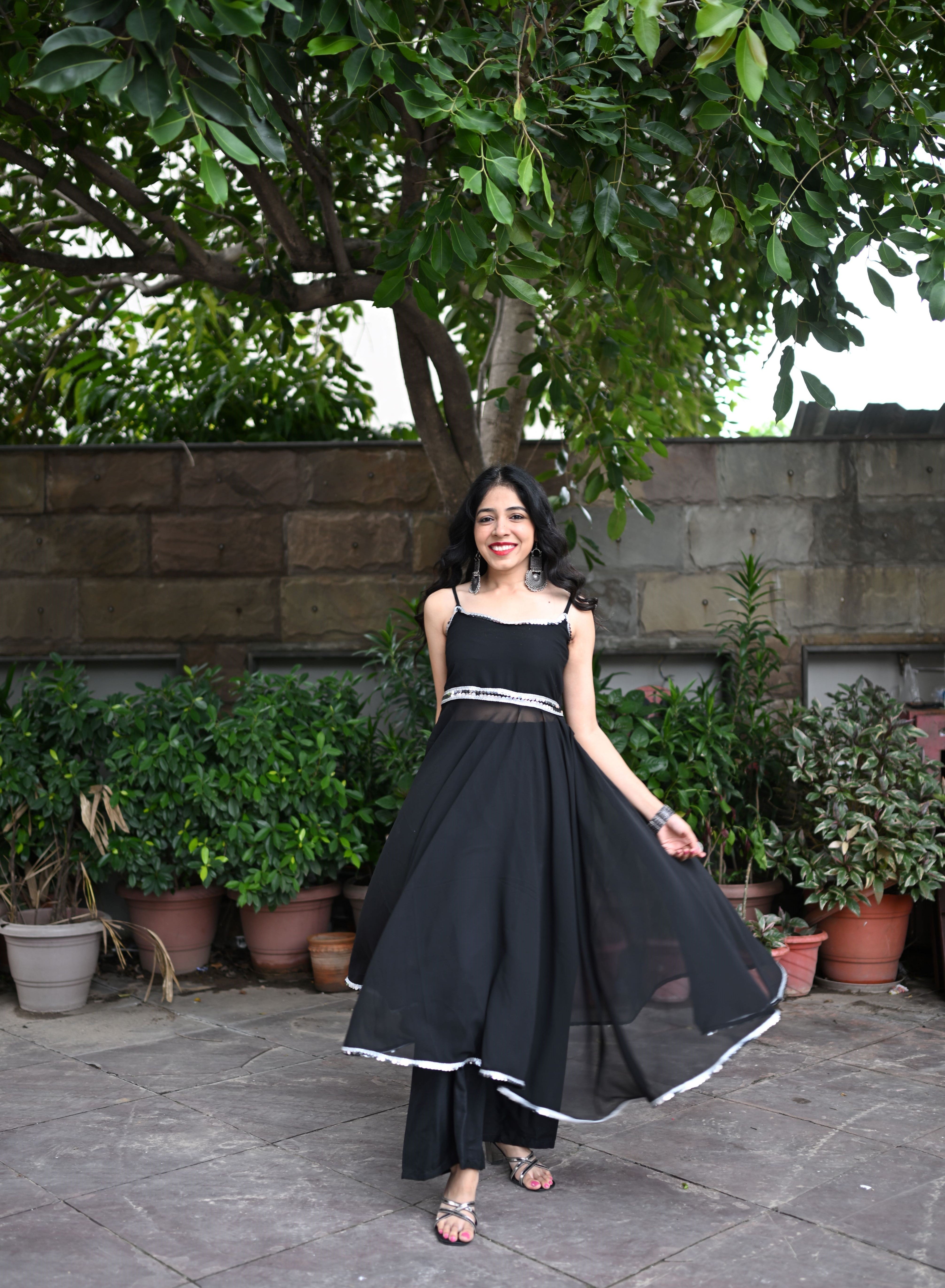 Aadhya Black Anarkali Suit