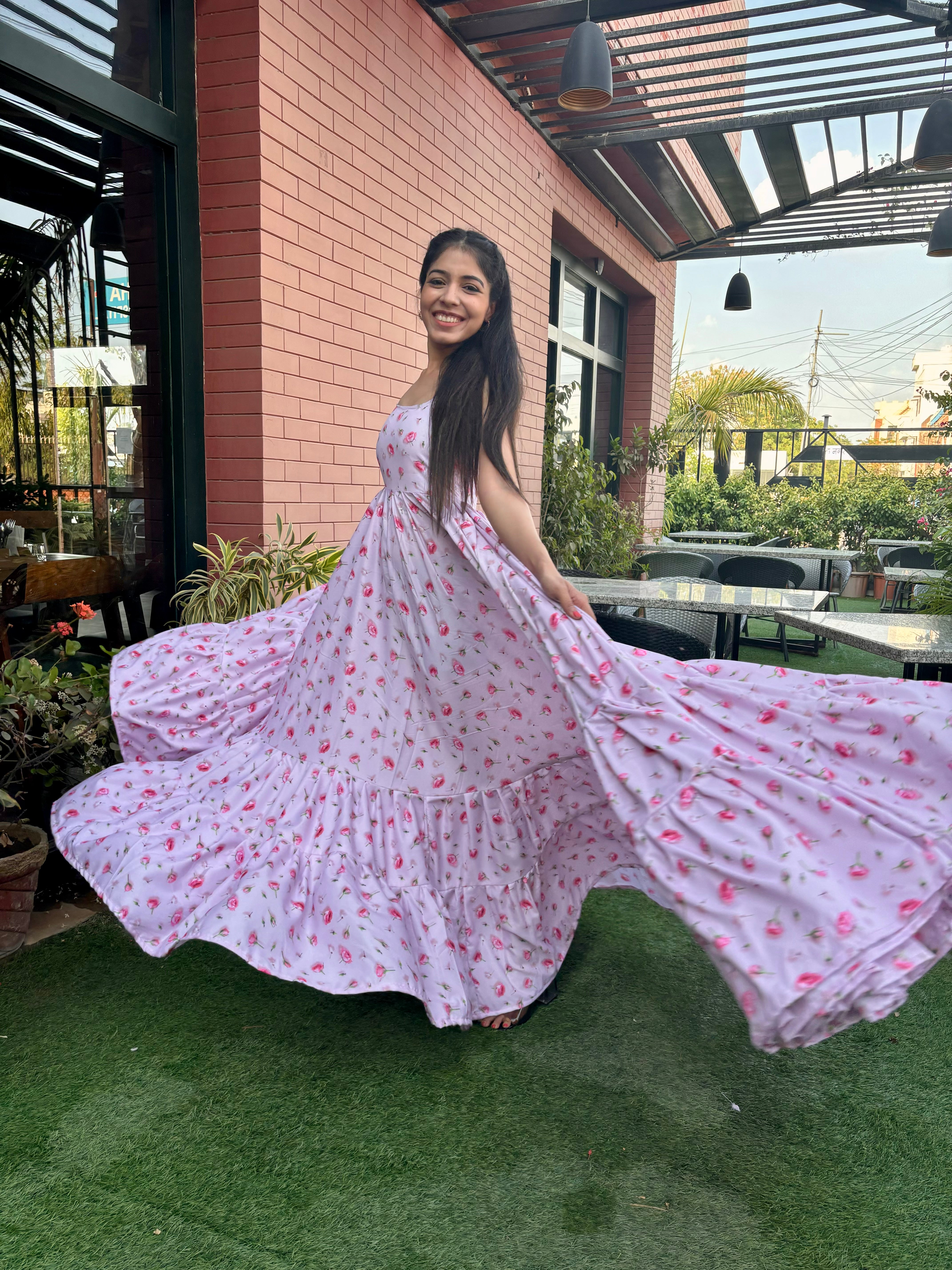 Baby Pink Floral Gown