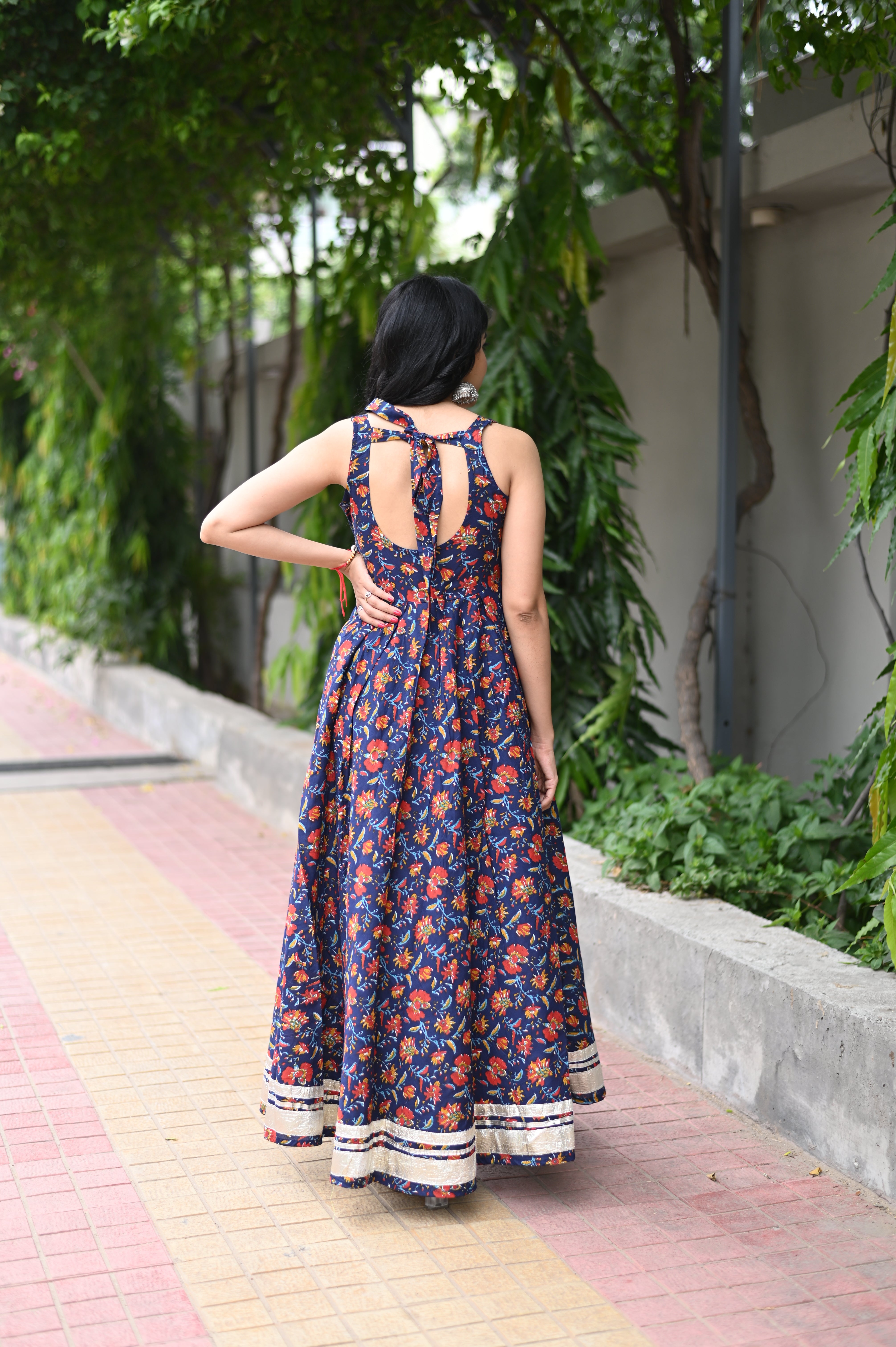 Floral Handblock Printed Dress