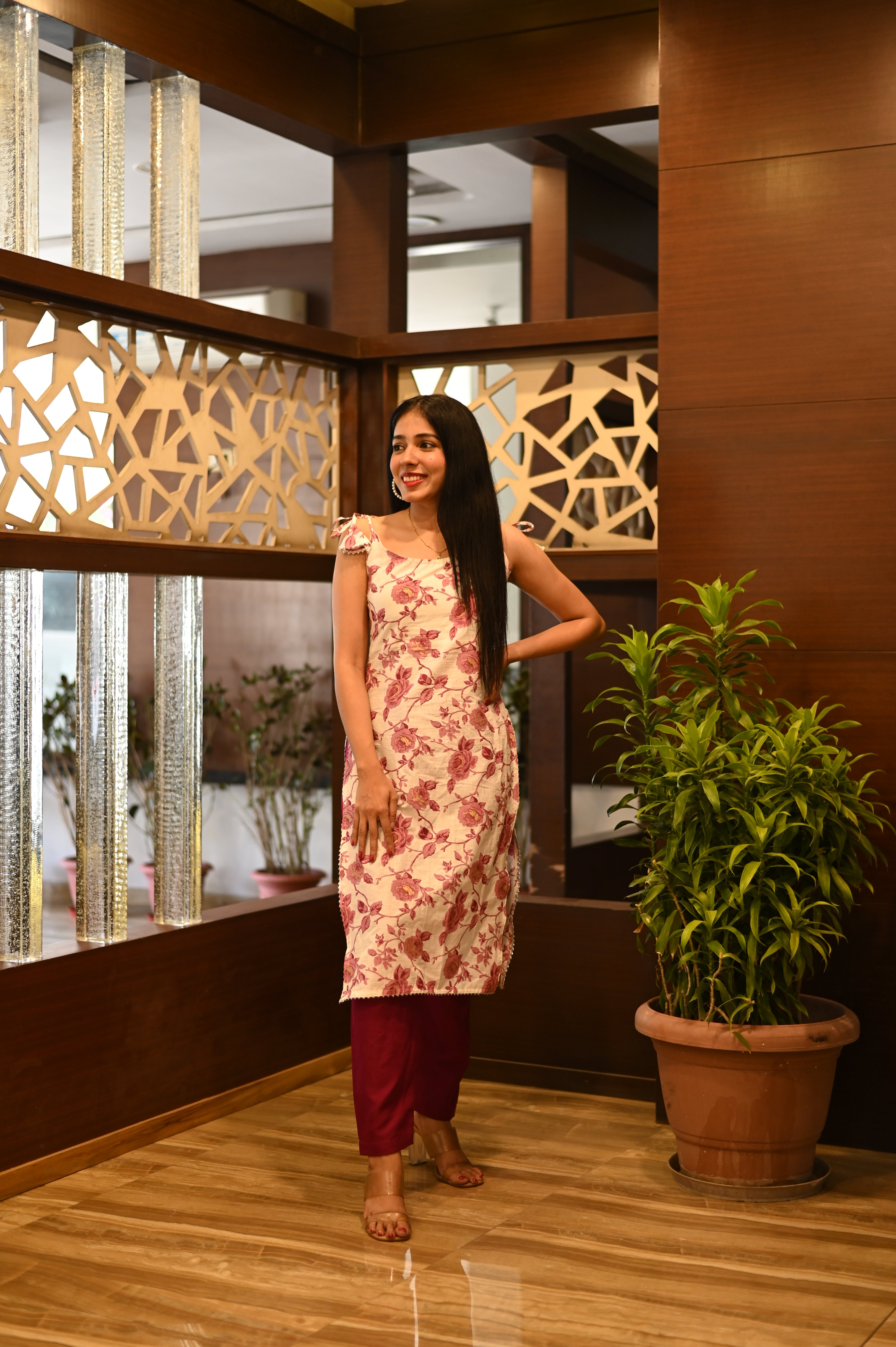 Floral Printed Cotton Kurta Set