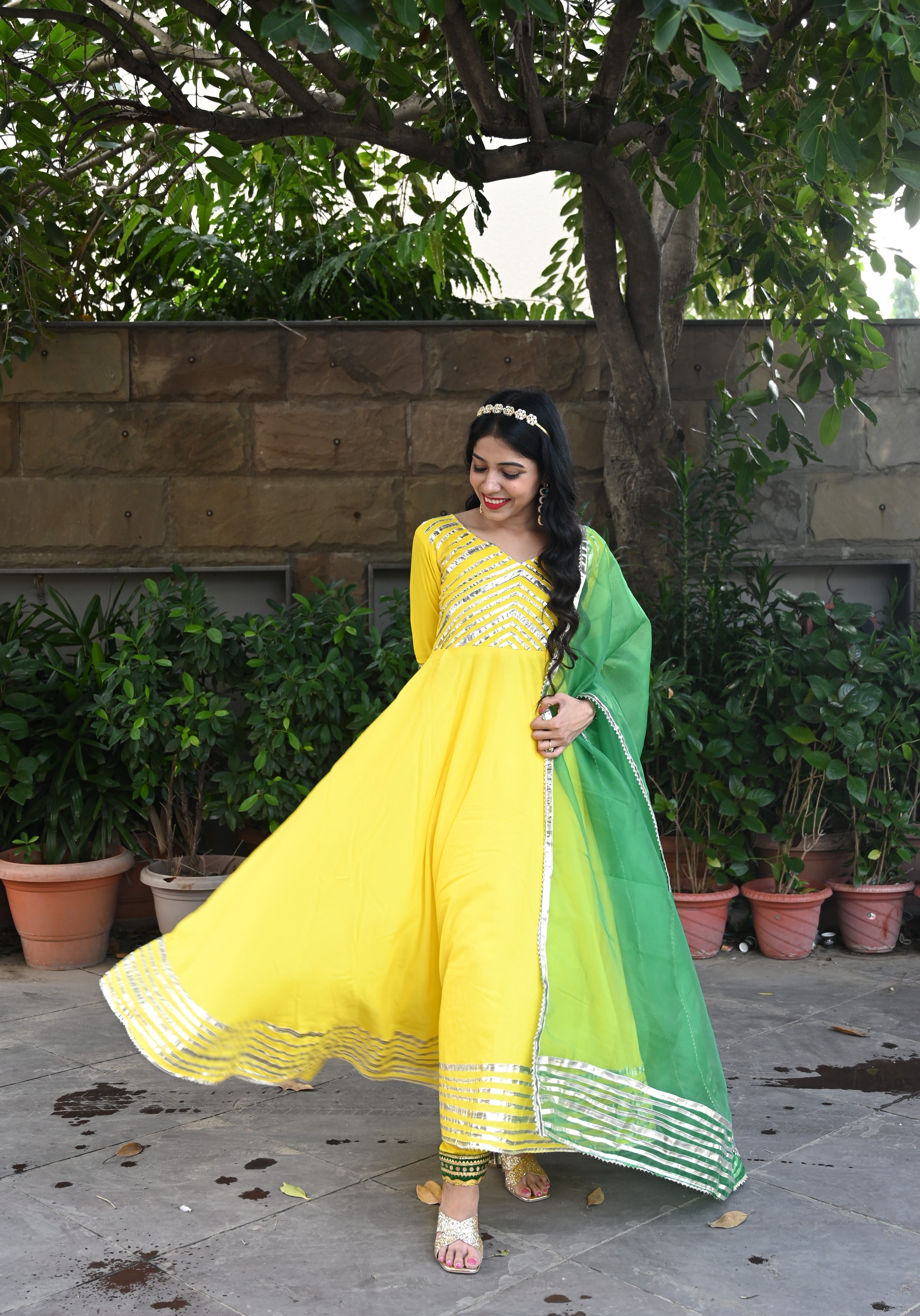 Yellow Gota Work Suit Set