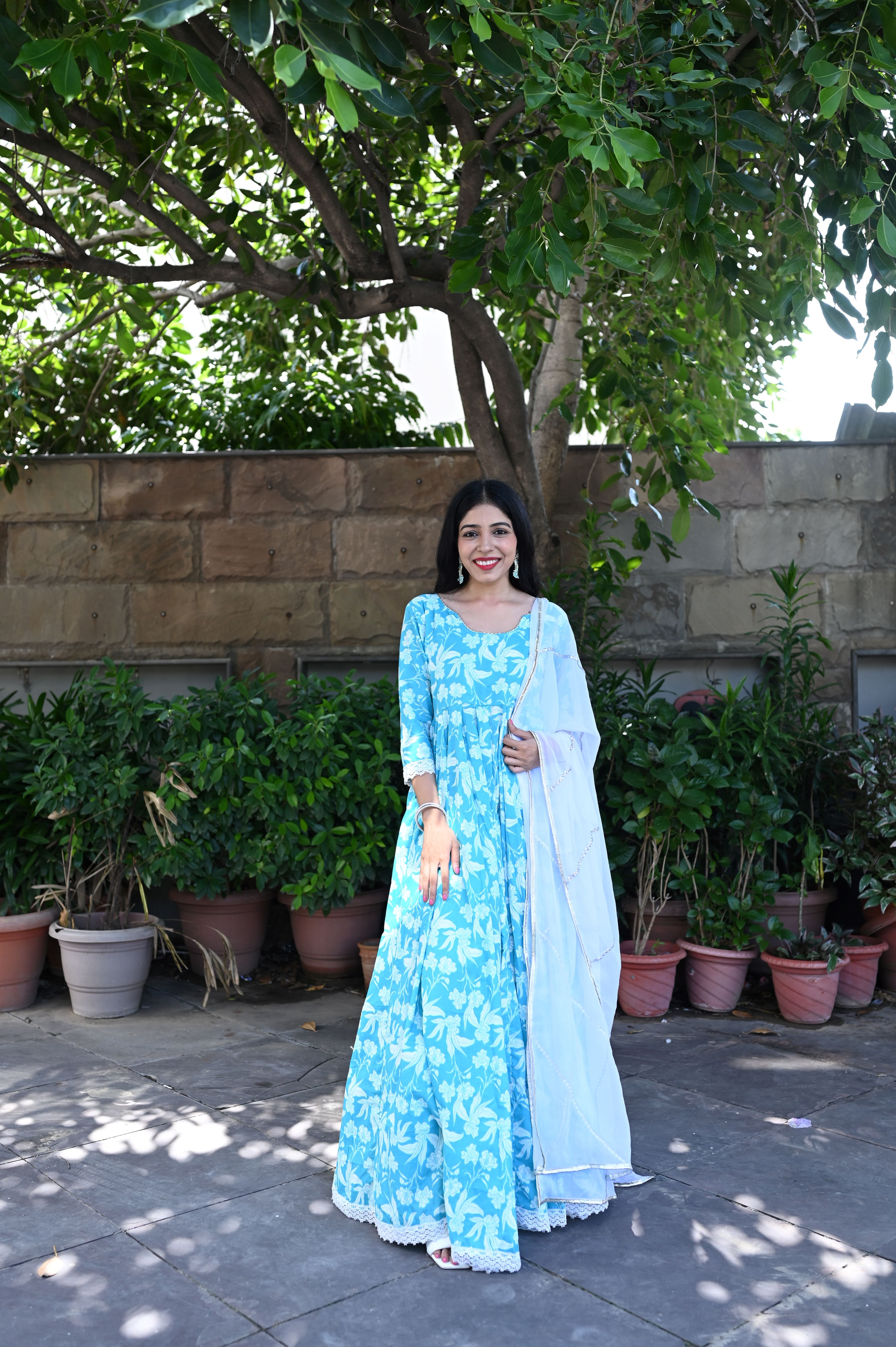 Blue 20 Kali Anarkali Suit