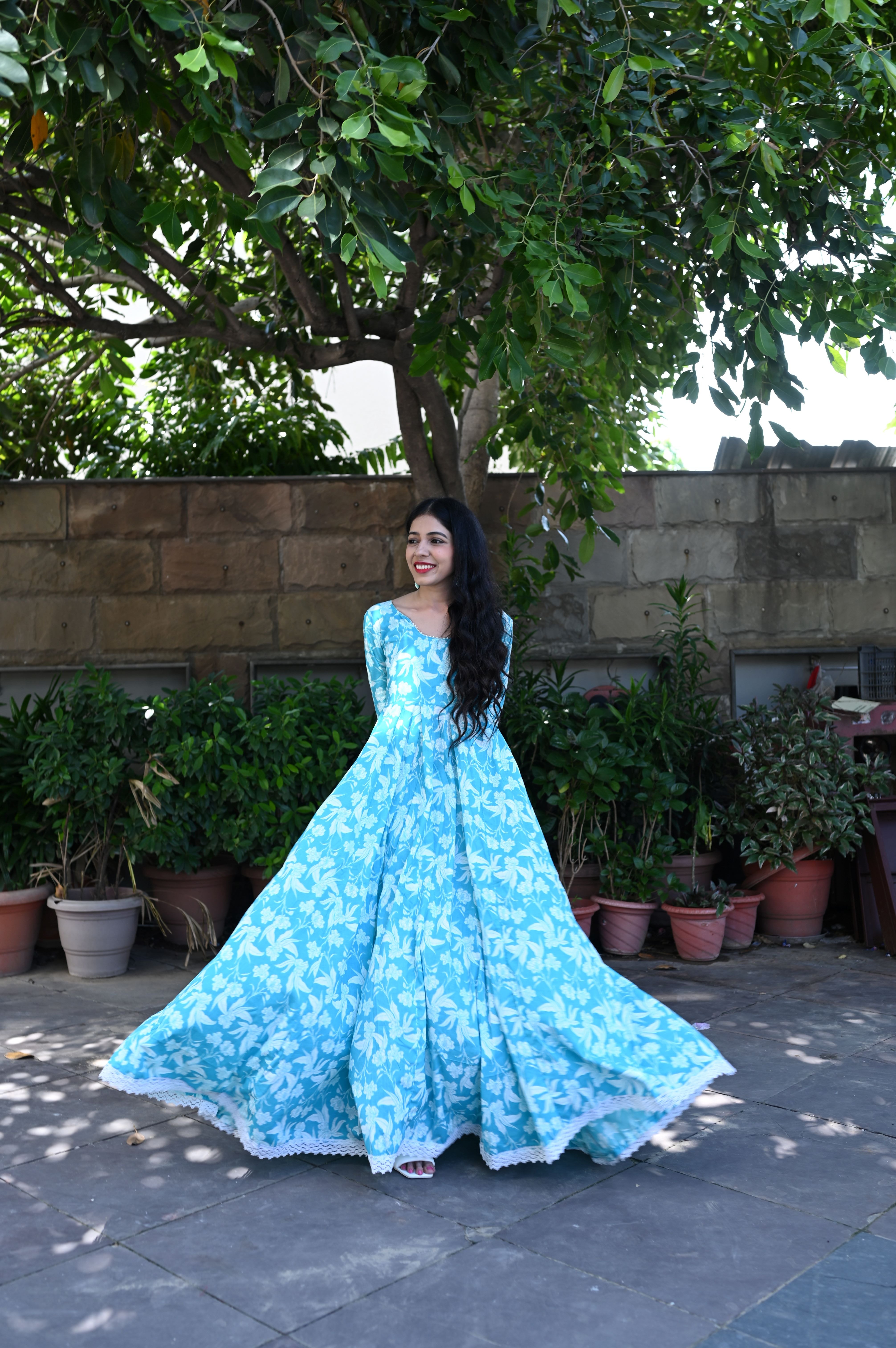 Blue 20 Kali Anarkali Suit