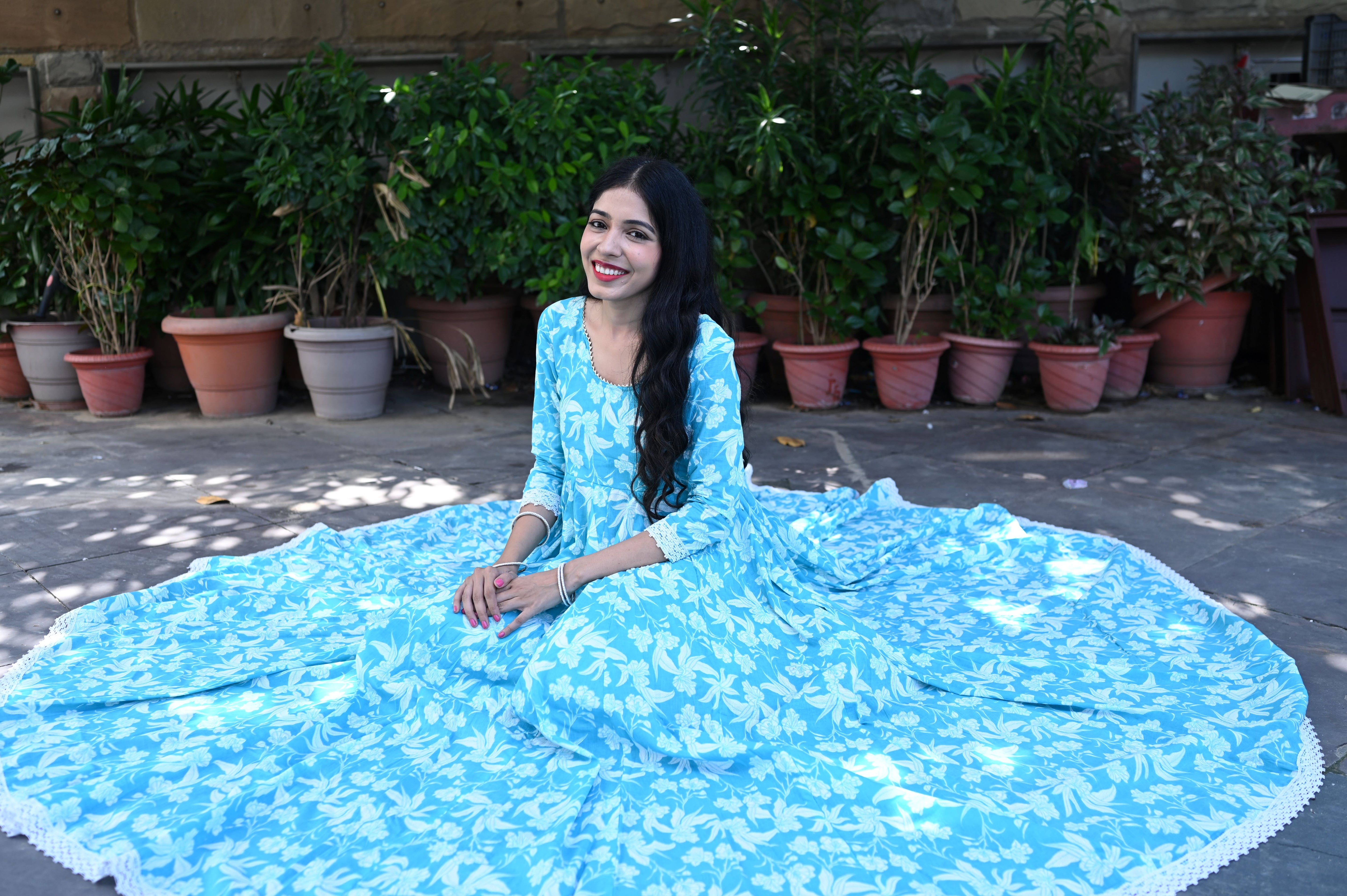 Blue 20 Kali Anarkali Suit