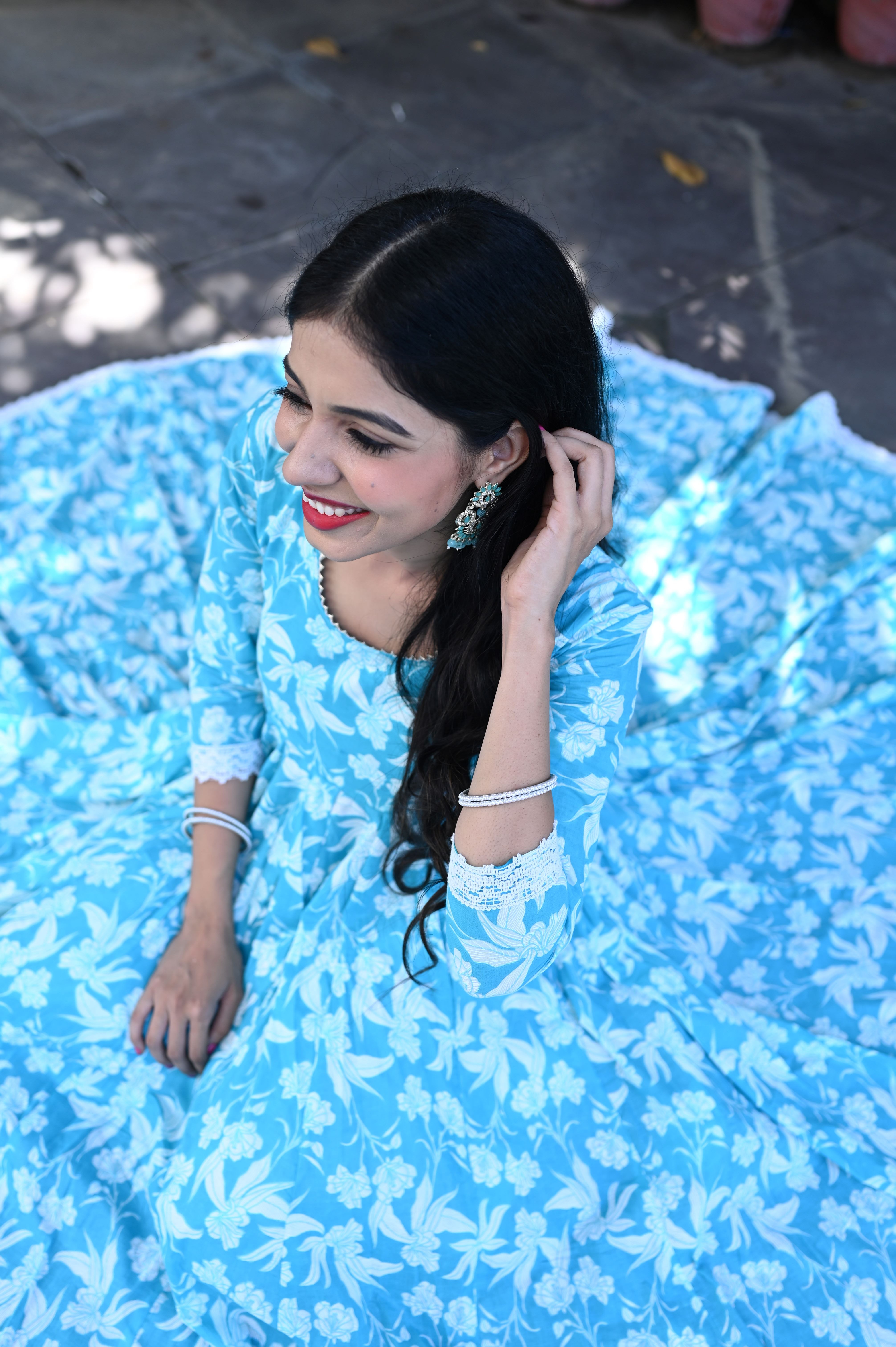 Blue 20 Kali Anarkali Suit