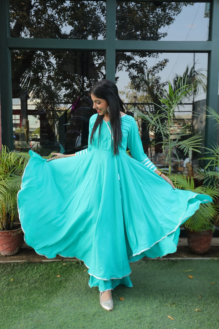 Sky Blue Anarkali Set