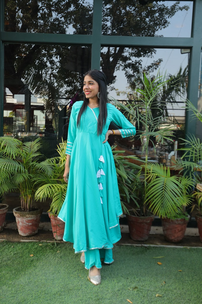 Sky Blue Anarkali Set