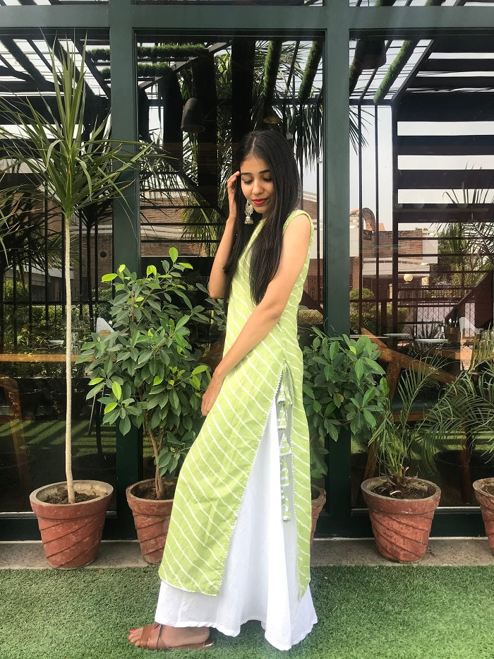 Green Leheriya Palazzo Set