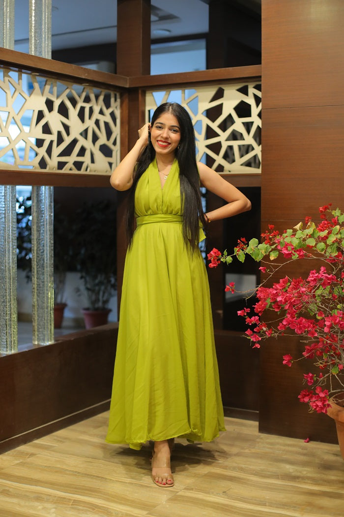 Green Multi Long Dress